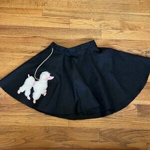 VTG POODLE SKIRT Retro 50's‎ Twirl Skirt 28" Waist Black Dance Halloween Costume